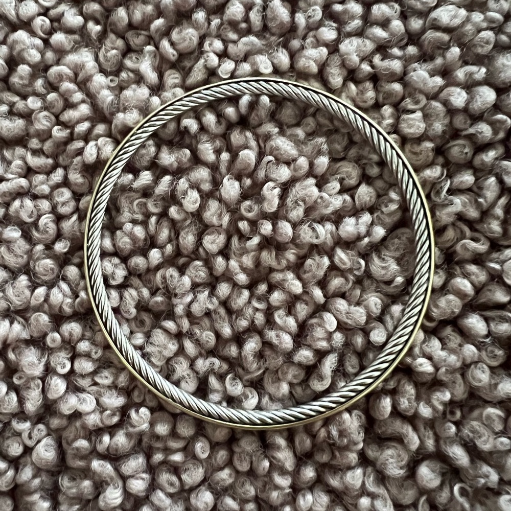 David Yurman Gold and Silver bangle. Fits size 7/12 wrist.
